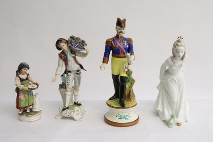 4 European vintage porcelain figures