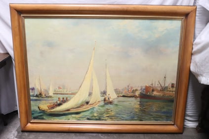 A massive 20th century print on canvas