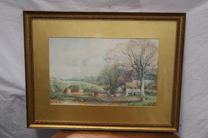 Arthur Willett, watercolor "spring hunt"
