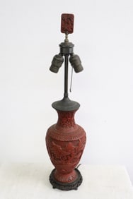 Chinese 19th century cinnabar vase