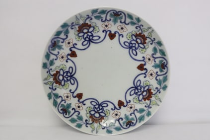 Chinese vintage doucai porcelain plate