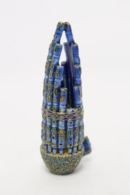 Chinese 19th c. enamel on silver table ornament