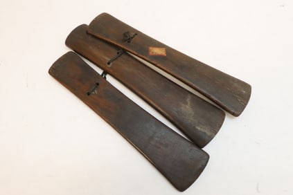 3 pc set 19th c. Hainan huanghuali wood clapper board