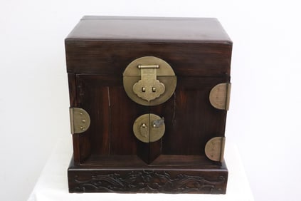 Ming huanghuali wood chest w/ original brass fittings