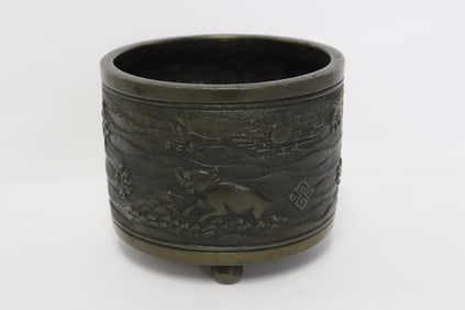 Chinese rare Ming bronze tripod censer