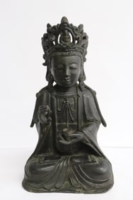 Ming bronze sculpture of deity