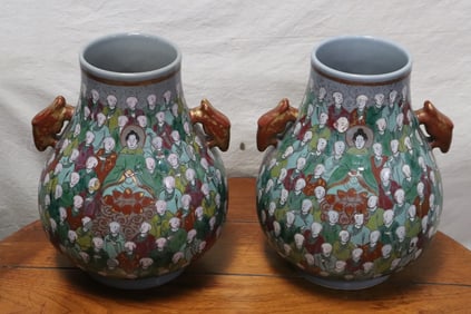 Pair early 19th c. porcelain jars, Daoguang period