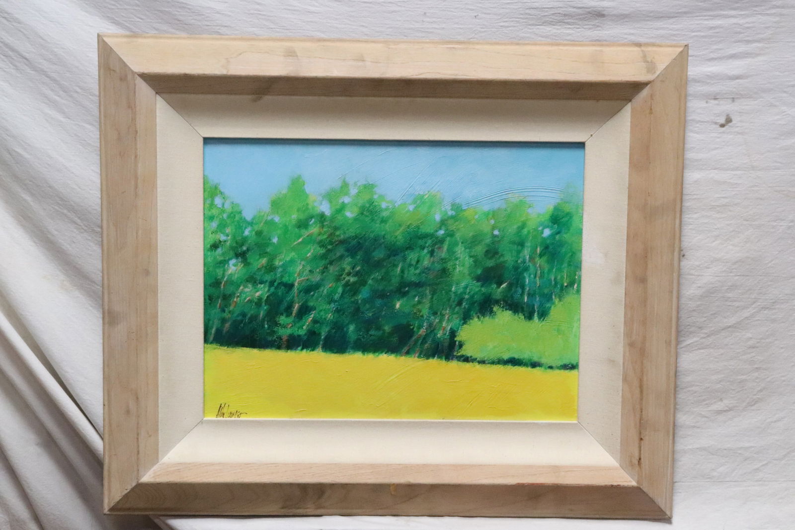 Aldo Luongo, "abstract landscape": Aldo Luongo (New York, 1941- ), "abstract landscape", 14.5"x19.4" (F:24.5"x29.65"x1.7")