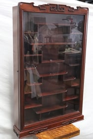 Chinese rosewood wall hanging display case