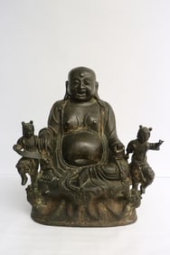 Chinese Ming bronze sculpture of deity