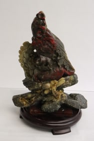 Chinese shoushan stone carved large ornament