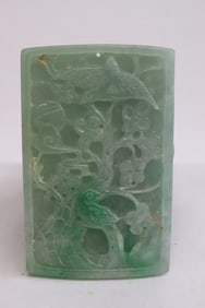 Large translucent light apple green jadeite plaque