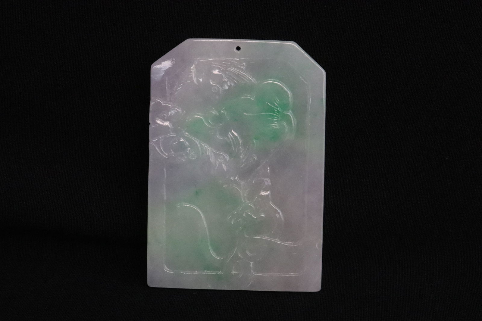 Lavender and apple green jadeite plaque (1 of 7)