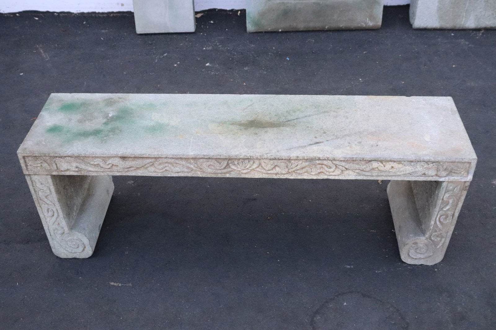 Chinese 19th century stone carved bench seat (1 of 9)