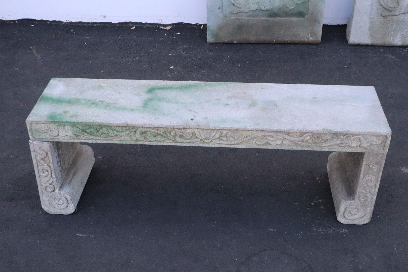 Chinese 19th century stone carved bench seat (1 of 12)