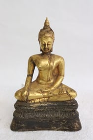 18t/19th c. Thai 18K-22K gold & silver shell of deity