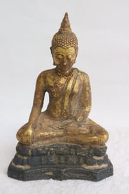 18t/19th c. Thai 18K-22K gold & silver shell of deity