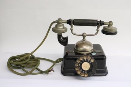 A rare vintage French dial telephone