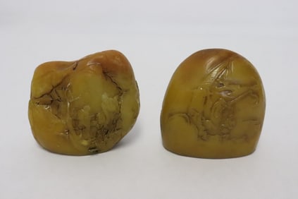 2 Chinese shoushan stone boulders