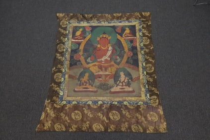 A hand painted tibetan thangka