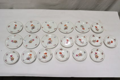 11 Dresden soup bowls, & 8 Czechoslovakia salad plates