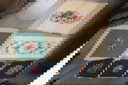 6 needlepoint panels