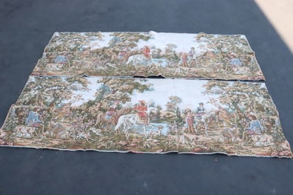 2 large European tapestry runners