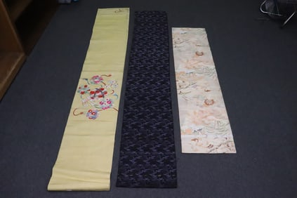 3 Japanese antique obi
