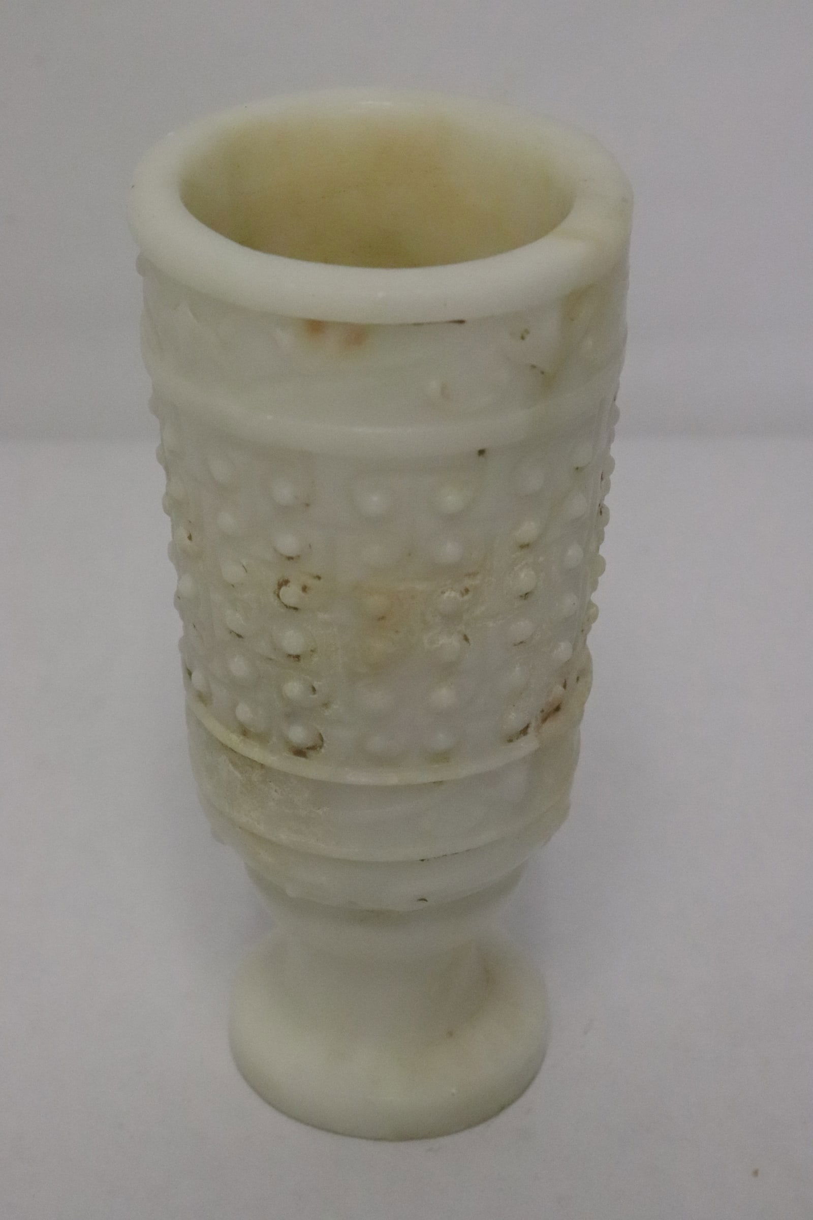 A stone carved wine goblet: A stone carved wine goblet, 5.2"x2.3"dia