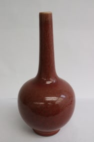 Chinese red on red porcelain vase