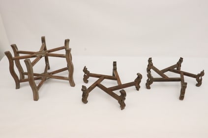 3 wood stands
