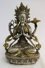 Chinese bronze sculpture of deity