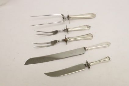 5 sterling handled serving pieces