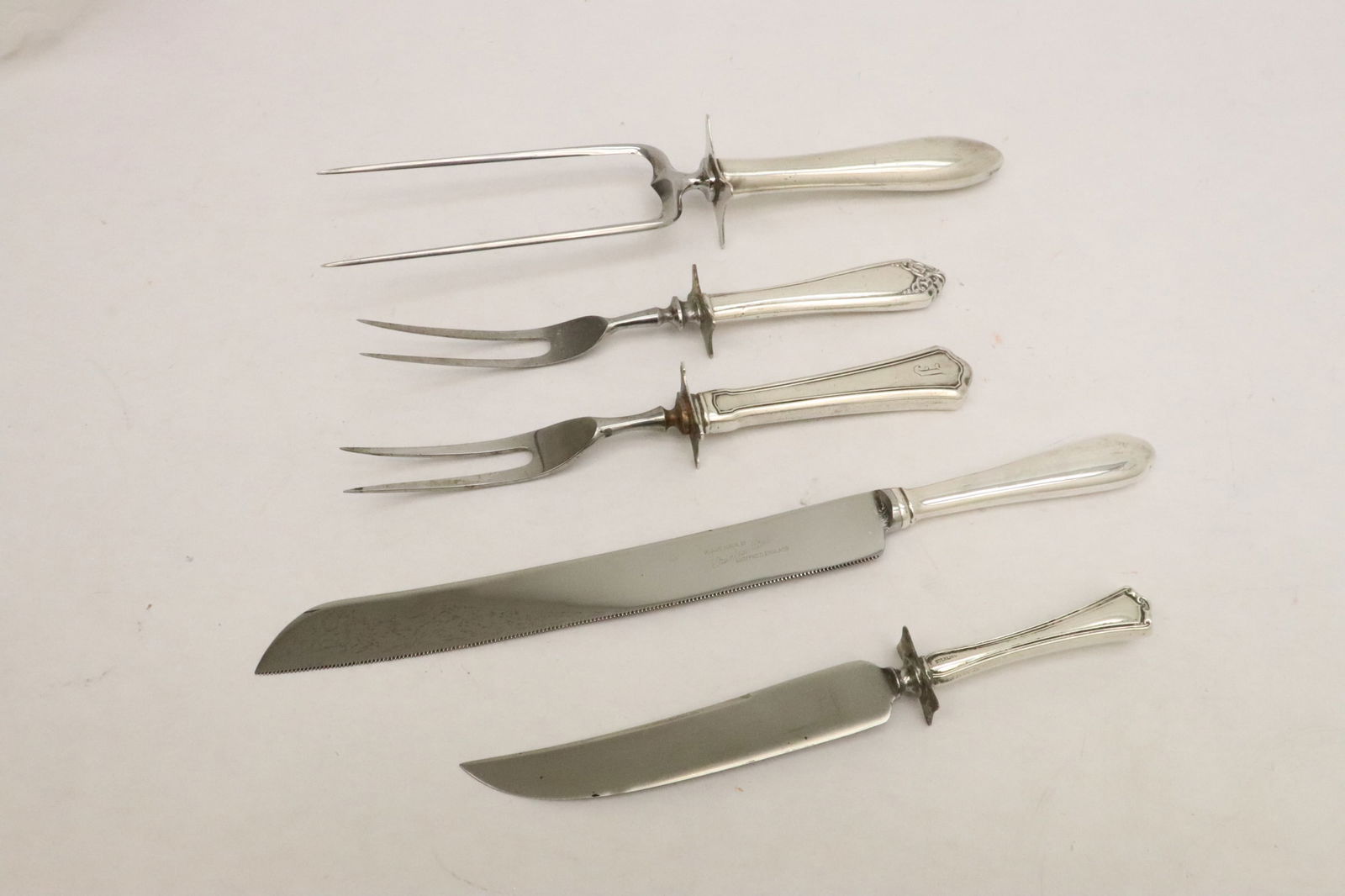 5 sterling handled serving pieces (1 of 9)