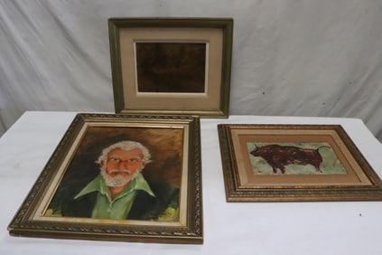 3 framed oil paintings