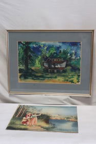 2 watercolor paintings