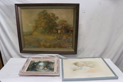 3 framed paintings
