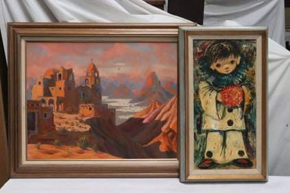 2 oil on canvas paintings