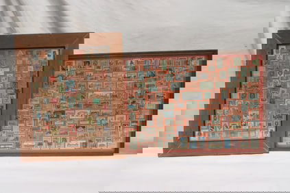 2 panels of vintage stamps