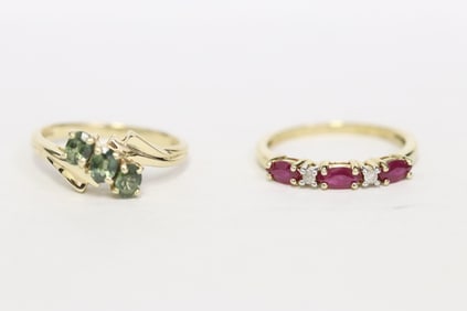 Two 14K Y/G rings