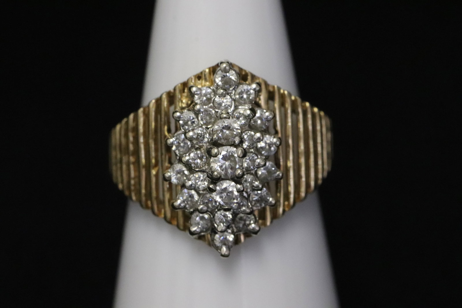 14K Y/G ring set with clear stone (1 of 7)