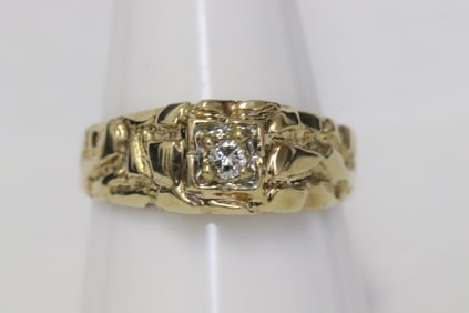 10K Y/G nugget diamond ring