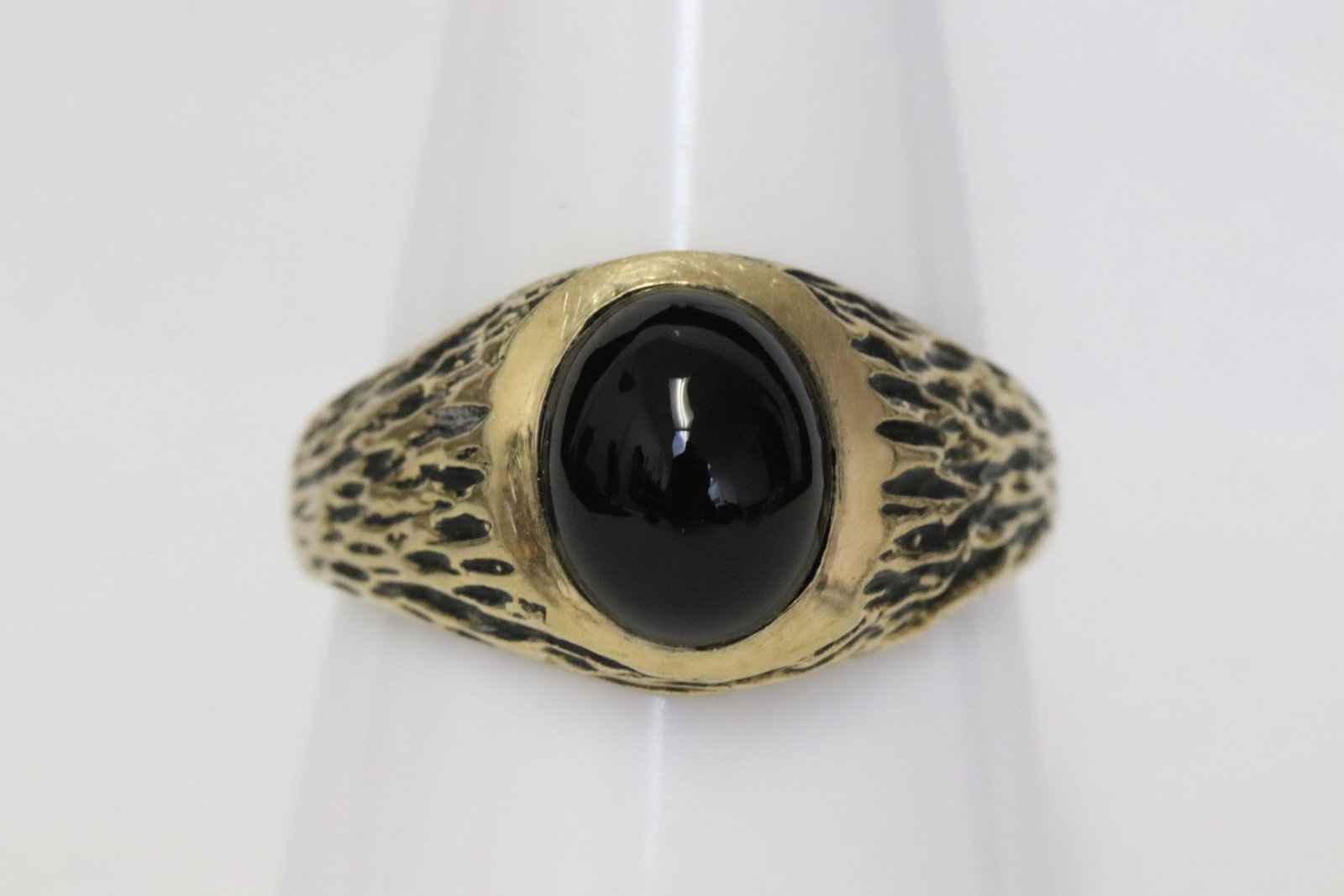 14K Y/G ring, center a black onyx (1 of 7)