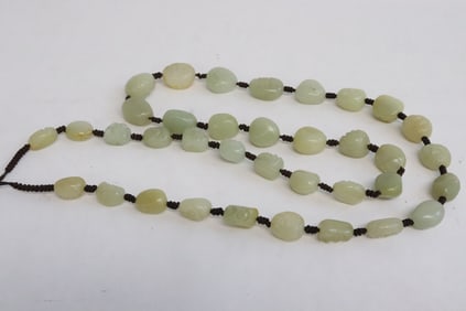 Celadon jade bead necklace