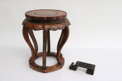 2 wood stands