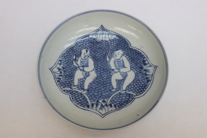Chinese blue and white porcelain plate