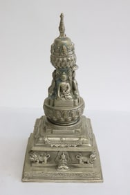 Chinese white bronze religious tower