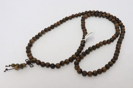 A huanghuali wood bead necklace