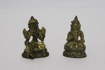 2 Chinese vintage miniature bronze sculptures