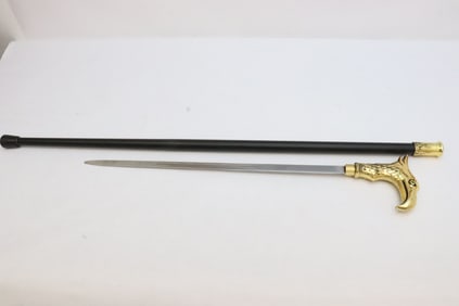 A cane sword with eagle motif finial